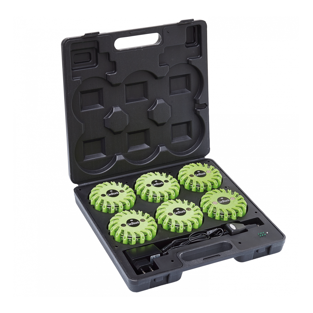 Valise de 6 balises LED Flash Code - 6 X VERT