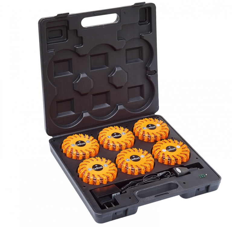 Valise de 6 balises LED Flash Code - 6 X ORANGE