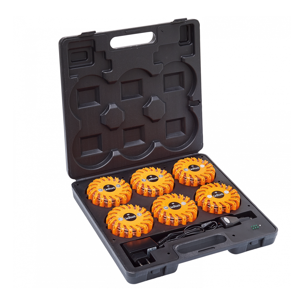 Valise de 6 balises LED Flash Code - 6 X ORANGE