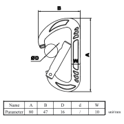 Mousqueton porte matériel DOIGT LIBRE RhinoEvac - NOIR