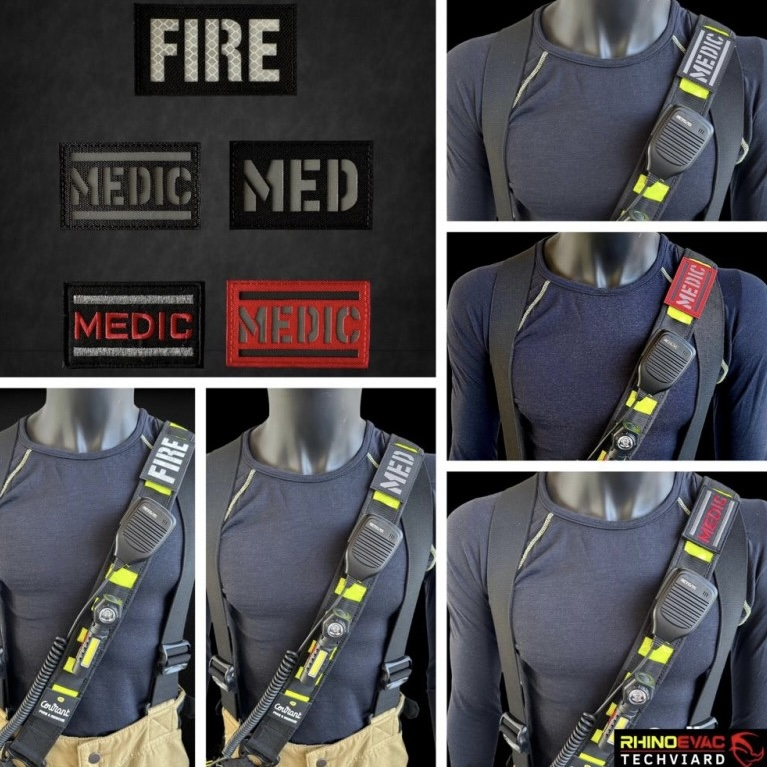 Patch velcro porte radio FIRE / MED / MEDIC FIREFIGHTER